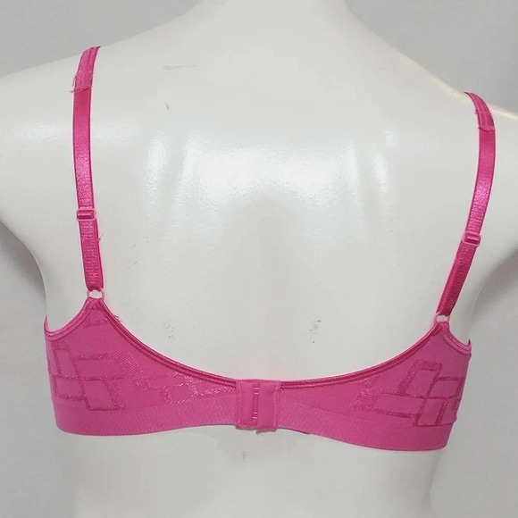 LARGE Hanes HC89 Comfort Flex Fit‎ WireFree Bra Fuschia - Picture 4 of 5